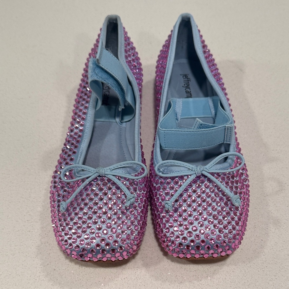Jeffrey Campbell Pink and Blue Embellished Flats